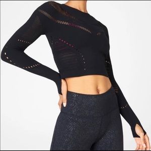 Fabletics red long sleeve crop